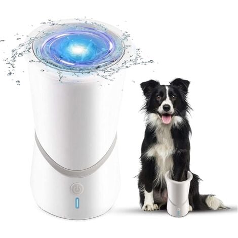 Nettoyeur de Pattes électrique pour laveuse de Pattes de Chien Automatique, Nettoyeur de Lavage Rapide en Un clic avec Pieds en Silicone Souple Rotatif USB à 360 °, pour Chats et Chiens