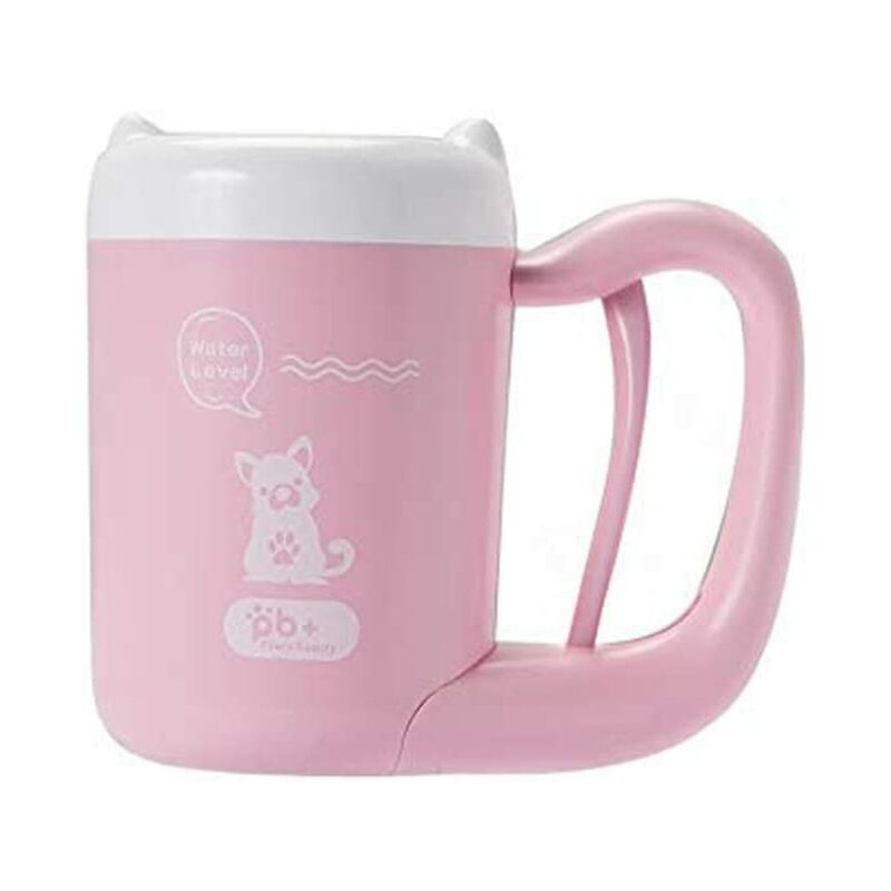 Nettoyeur de Pattes pour Chien Semi-Automatique Cleaner Lave Patte Portable avec Poignée de Contrôle
