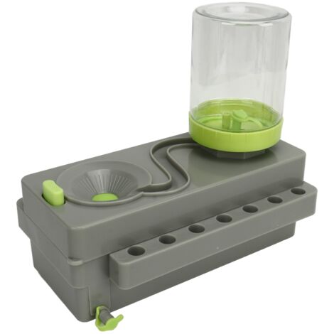 Nettoyeur de pinceaux à peinture, rinçage en plastique avec tuyau de drainage pour salle de classe à l'extérieur, famille gris et vert