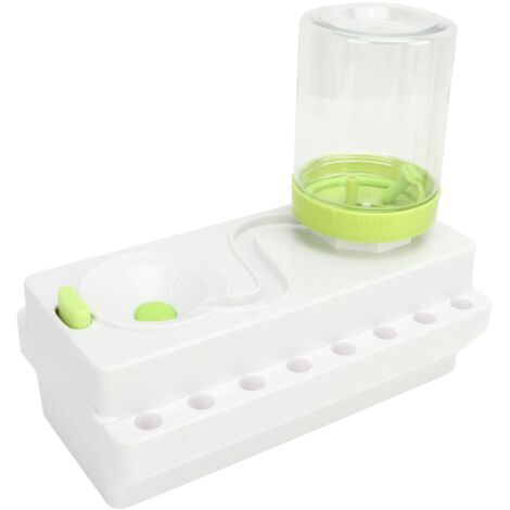 Nettoyeur de pinceaux en plastique avec tuyau de drainage, idéal pour école, extérieur et famille - Blanc et Vert