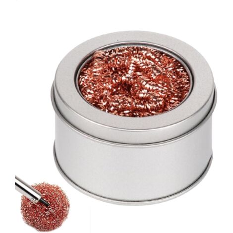 Nettoyeur de pointe de fer à souder, boule de fil solide en acier inoxydable à souder pour tête