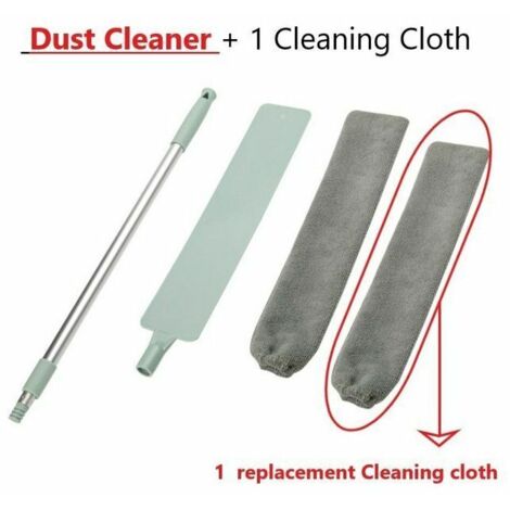 Nettoyeur de poussière rétractable en microfibre, brosse de chevet à Long manche, outil de dépoussiérage ménager avec chiffon de nettoyage pour la maison,With 1 Cloth