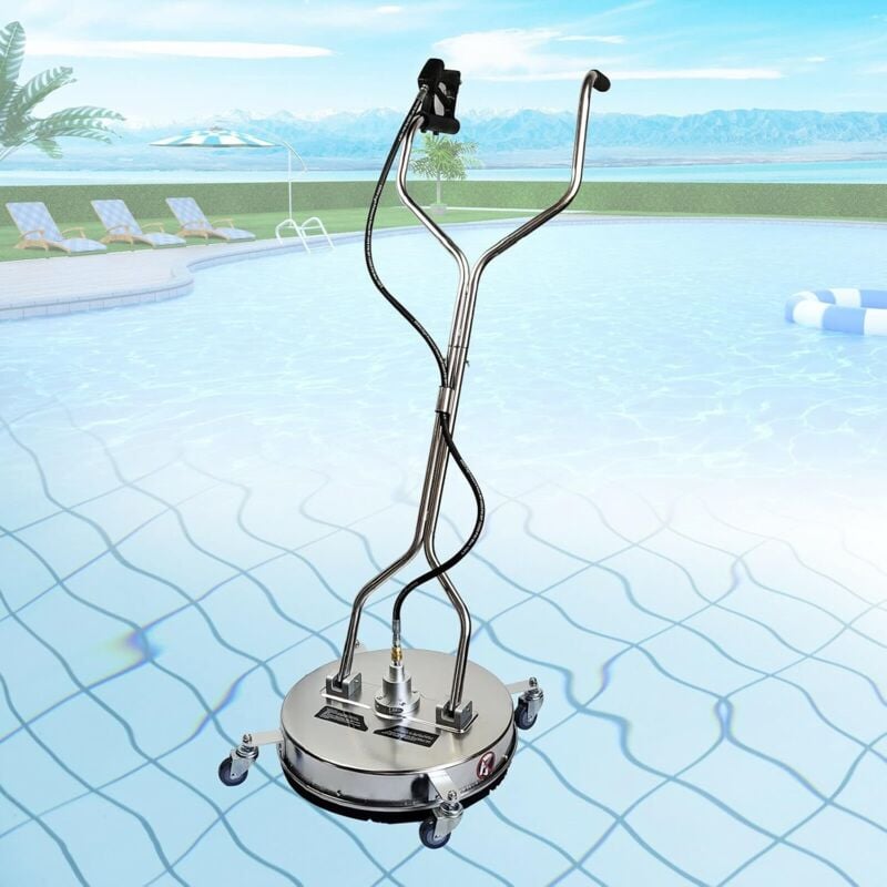Gojoy - Nettoyeur de sol en acier inoxydable de 20 pouces pour nettoyeur haute pression nettoyeur de surface 4000PSI, Aspire, essuie et sèche,