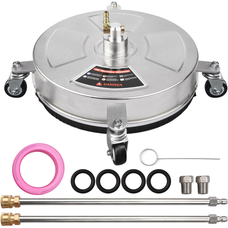 Nettoyeur de sol mobile à prise rapide de 46 cm/18 pouces, accessoires de machine de nettoyage à haute pression 4000PSI avec 4 roues et 2