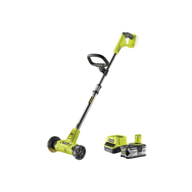 Ryobi - Nettoyeur de sol 18V One+ - Avec brosse métallique pour joints - 1 batterie 2.0 Ah - 1 chargeur - RY18PCA-120
