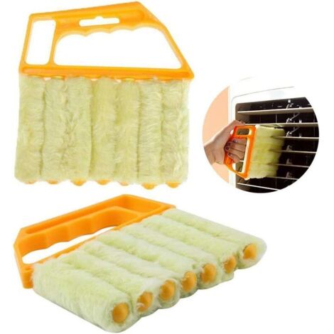 Nettoyeur de Stores, 2 Pcs Vots Duster, Brosse pour Store Vénitien à Lamels, Convient au Nettoyage des Vots, des Climatiseurs Verticaux, des Ventilateurs et des Claviers d'ordinateur