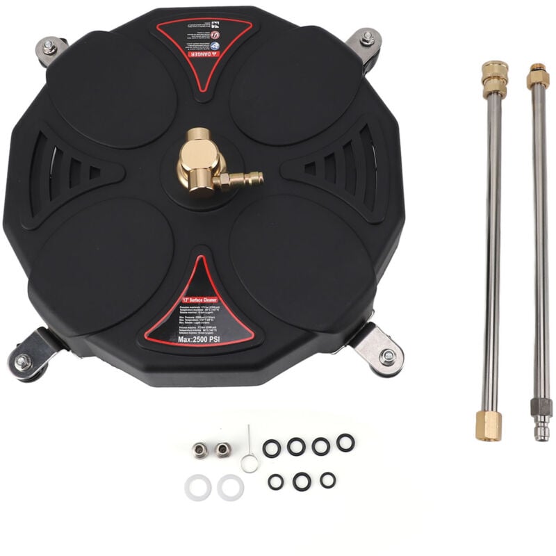 Eosnow - Nettoyeur de Surface pour nettoyeur haute pression de 13 pouces, accessoire avec 4 roues, 2500PSI, 1/4 pouces, prise rapide, nettoyeur de