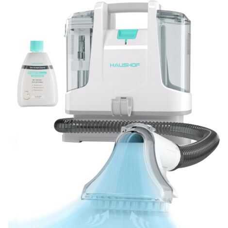 Nettoyeur de tapis 400W – Pulvérise, récurer et aspire – Double réservoir 1100ml pour eau propre – Buse d'angle pour coins difficiles – Haushof