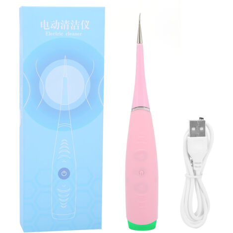 Nettoyeur de Tartre Dentaire Électrique - Outil de Soin Buccal pour Éliminer la Plaque - Rose