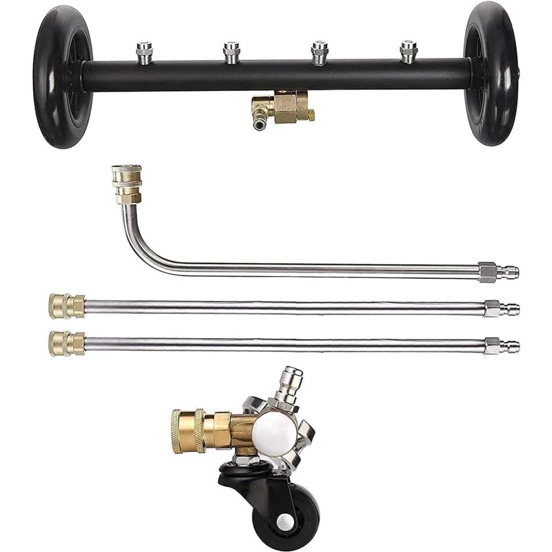 KZQ - Nettoyeur de train de roulement à double fonction, Nettoyeur de train de roulement pour nettoyeur haute pression Roue pivotante, 4000 psi