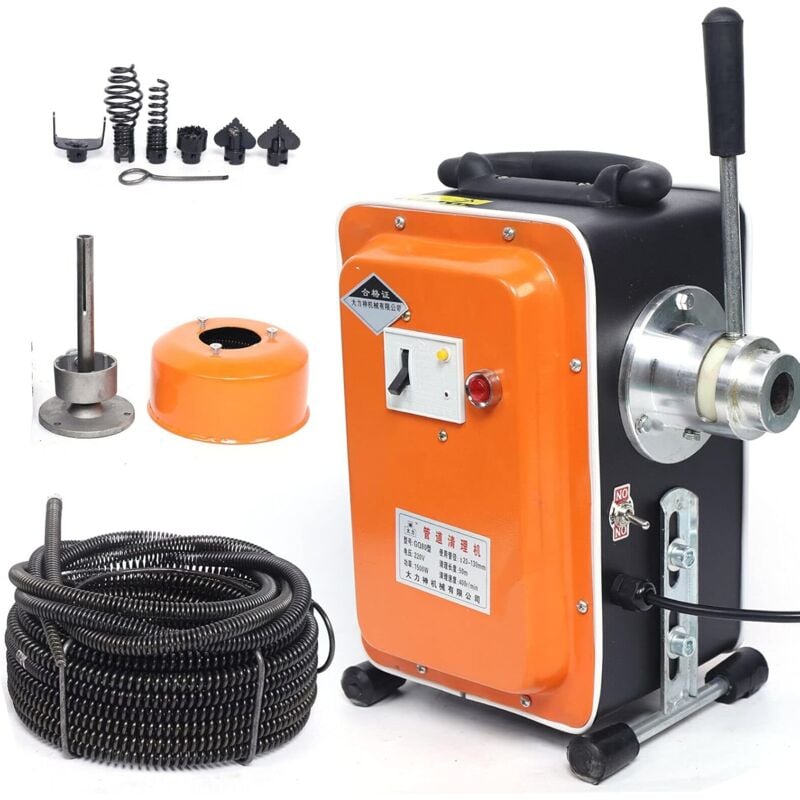 Nettoyeur de tuyaux électrique 750 w, Nettoyeur de tuyaux de 20 mm à 110 mm Nettoyeur de tuyaux d'égout pour baignoire