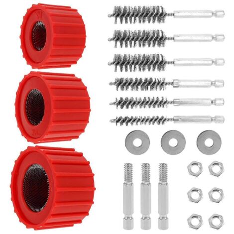 Nettoyeur de tuyaux en cuivre 1/2 po, 3/4 po, 1 po, nettoyeur de tuyaux en cuivre pour perceuse (voir illustration)