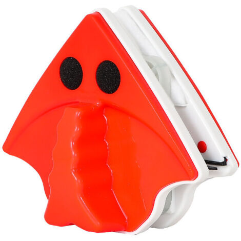 Nettoyeur de Vitre Magnétique, Nettoyeur de Vitres Double Face Outil de Nettoyage Brosse avec Corde Anti-Chute pour Vitres à Double fenêtres de 18 à 30mm d'épaisseur, Rouge