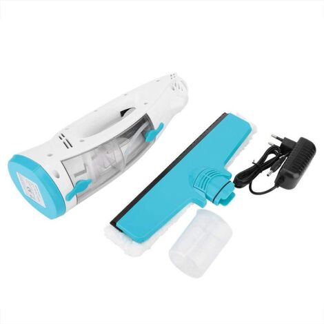 Nettoyeur de vitres électrique Outil de nettoyage de vitres 2 en 1 avec fonction de nettoyage de vitres idéal pour une utilisation à la maison ou au bureau(Blue White)