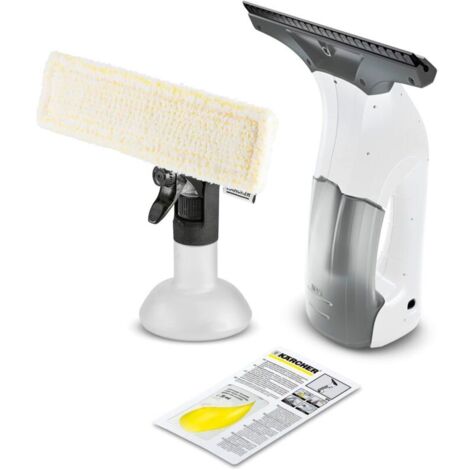 Nettoyeur de Vitres WV 1 Plus, Autonomie de Batterie : 25 min, Affichage LED, Réservoir d'Eau Sale : 100 ml, Poids : 0,5 kg, Pulvérisateur avec Microfibres, 20 ml Nettoyant Vitres Concentré