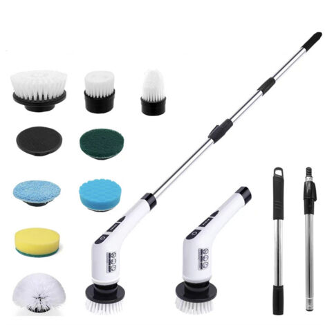 Nettoyeur électrique, brosse de nettoyage électrique, épurateur de douche avec 9 têtes de brosse remplaçables