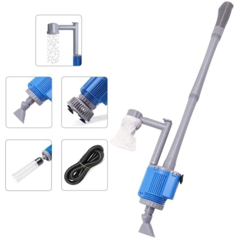 Nettoyeur électrique pour Aquarium, avec changeur d'eau Laveur de Sable Nettoyage des débris Filtre à Eau Douche à Eau débit d'eau 5 en 1 Kit de