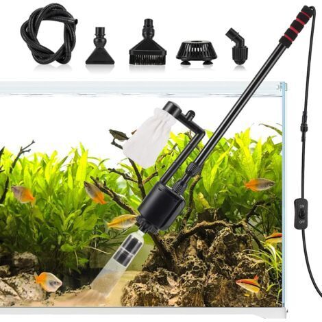 Nettoyeur électrique pour Aquarium,6en1Aspirateur Automatique pour Aquarium,Aspirateur de Gravier Électrique,Changeur d'eau Laveur