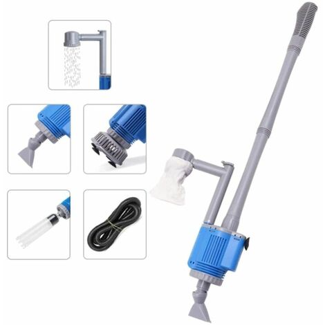 Nettoyeur électrique pour Aquarium,avec changeur d'eau Laveur de Sable Nettoyage des débris Filtre à Eau Douche à Eau débit d'eau 5 en 1 Kit de Nettoyage de Gravier Multifonction,20W,220V
