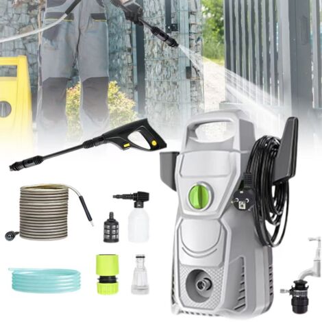 Nettoyeur haute pression 135 bars, pistolet à eau pour lavage de voiture, avec buse et flacon pulvérisateur, convient au nettoyage de jardin, 1500 W