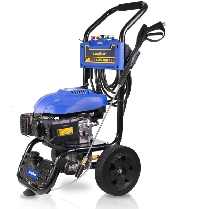 Goodyear - Nettoyeur Haute Pression Thermique 4100W 206 bar Débit 570L/h Essence 5 buses Tuyau 8 m
