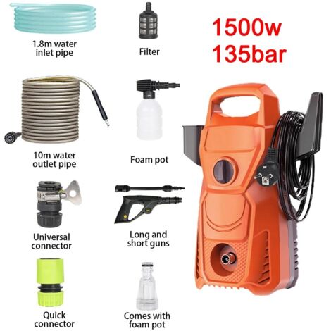 Nettoyeur haute pression 2200W 180Bar, pistolet orange avec buse ajustable pour voiture