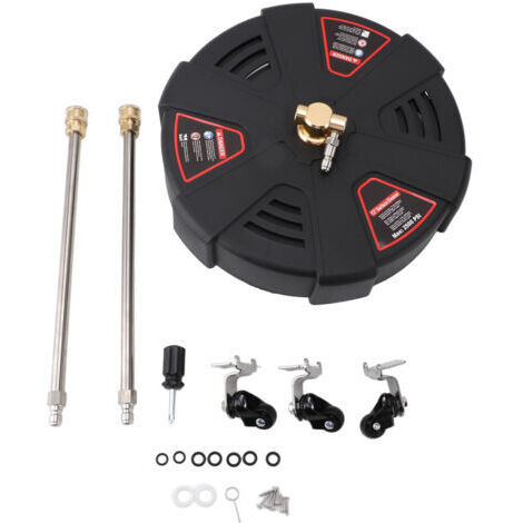 Nettoyeur haute pression 2500 PSI – 13 pouces – Connexion rapide 1/4 pouce – 3 roulettes pour surfaces extérieures – Acier inoxydable - 2500PSI