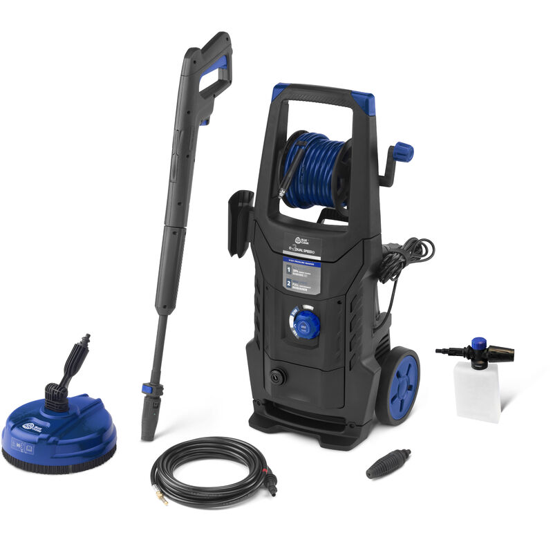 Ar Blue Clean - Nettoyeur Haute Pression e-2 dualspeed d avec Double Vitesse, Sonde de débouchage canalisations et Patio Cleaner (2200 w, Pression