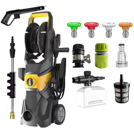 Nettoyeur haute pression électrique 2200W 2.4GPM, outil de nettoyage voiture maison jardin, pulvérisateur de mousse, machine haute puissance