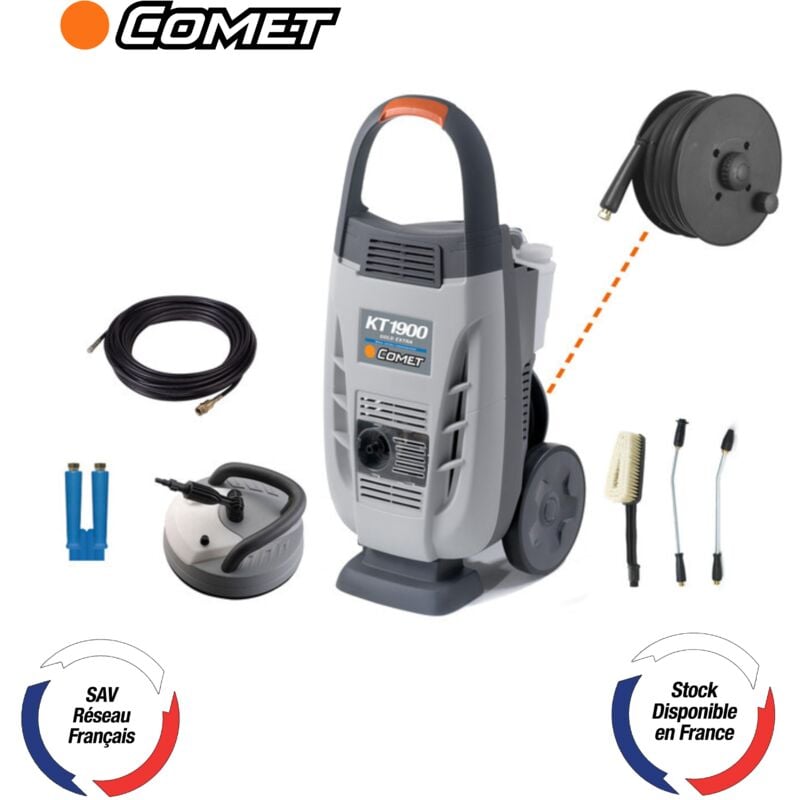 Nettoyeur haute pression électrique à eau froide kt 1900 extra blue Comet 160 bars avec accessoires 9053004300 / 36014-00037