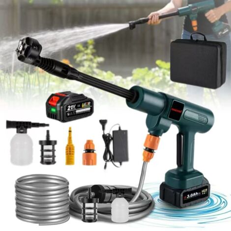 Nettoyeur haute pression électrique, pistolet pulvérisateur sans balais 6 en 1, outil de jardinage, 3500 W, 4,1 L/min, comprend 1 batterie.