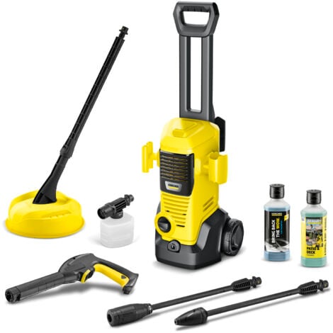 KÄRCHER Nettoyeur haute pression Karcher K 3 FJ Home - 120 bars - 380 L/h - canon à mousse, brosse terrasse, détergent pierres 1l, détergent univ 1l