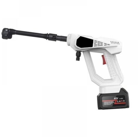 Nettoyeur haute pression portable, pistolet électrique 300 W avec buse pivotante 6 en 1, 22 bars - 48 V (avec une batterie)