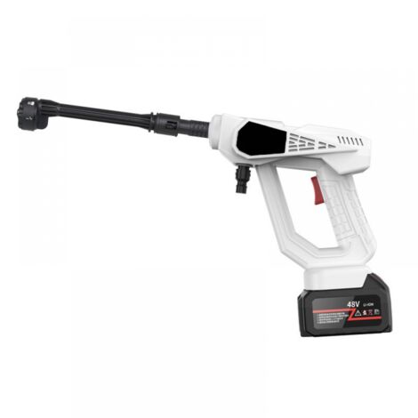 Nettoyeur haute pression portable, pistolet électrique 300 W avec buse pivotante 6 en 1, 22 bars - 48 V (avec une batterie)