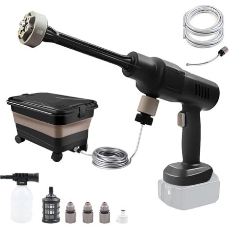 Nettoyeur haute pression portable pour Makita BL-18 V, moteur sans balais, nettoyeur fil avec réservoir d'eau pliable de 23 L, buse 6 en 1, pulvérisateur mousse, tuyau -