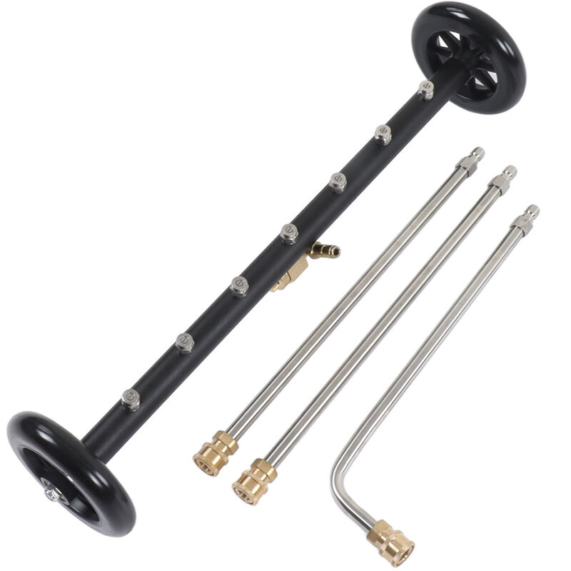 Eosnow - Nettoyeur haute pression pour train d'atterrissage 4000 psi 2 en 1, balai à eau sous la voiture, nettoyeur de surface avec 3 baguettes