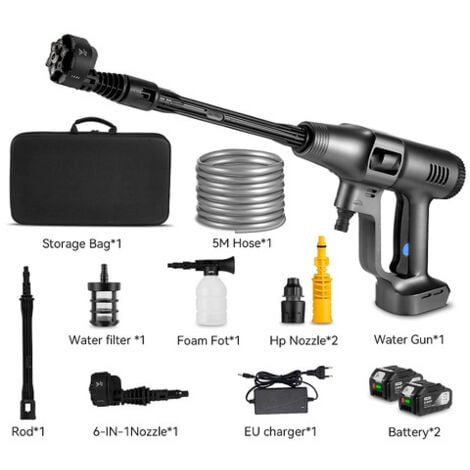 Nettoyeur Haute Pression Sans Fil, Pistolet A Eau Portable Pour Lavage De Voiture+1 Batterie 24V