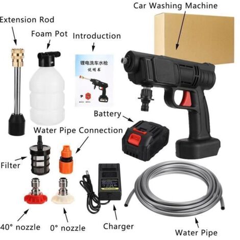 Nettoyeur haute pression sans fil, Nettoyeur Haute Pression sur Batterie, pistolet à eau Portable pour lavage de voiture 30bar