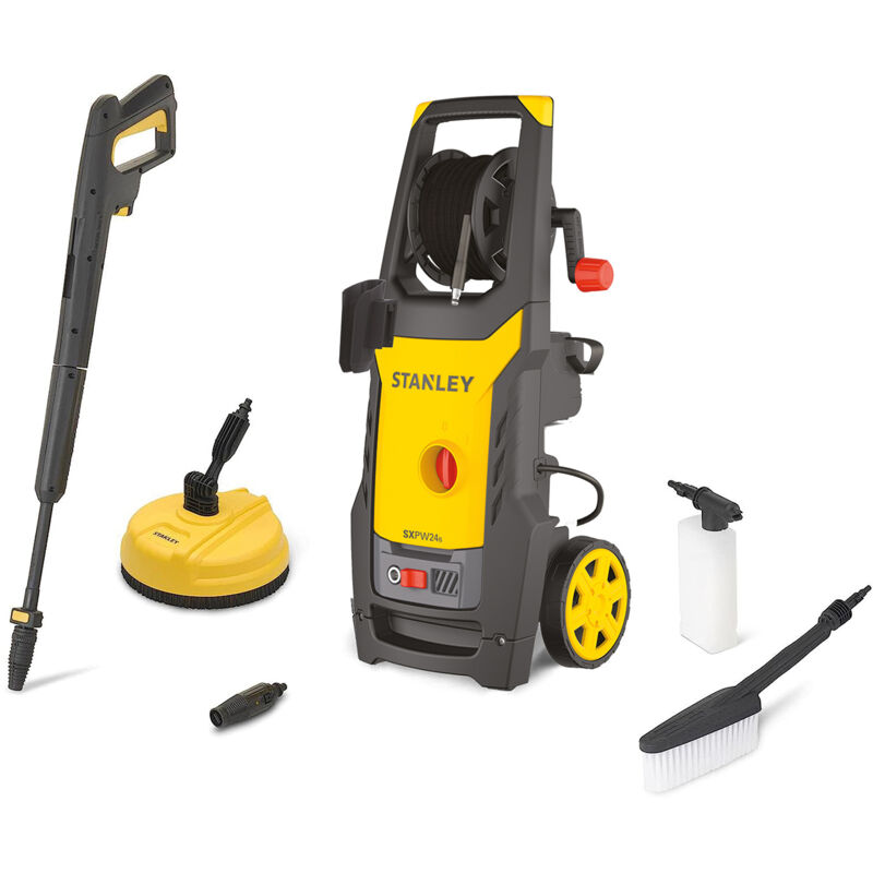 Stanley Nettoyeur Haute Pression SXPW24BX | pour Surfaces Extérieures et Autos | avec Nettoyeur de Surfaces et Brosse Fixe | Pression máx. 170 bar | Débit máx. 500 /h | Puissance absorbée