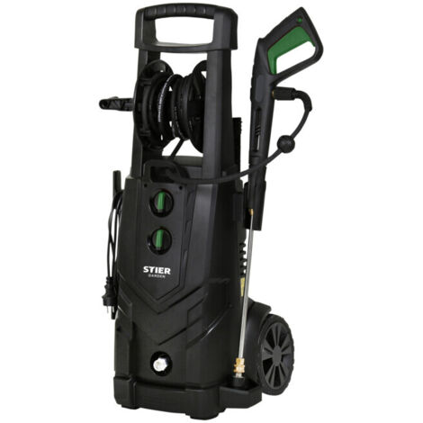 Nettoyeur haute pression STIER SDR-300, 3 200 W, pression max. 225 bars, débit 450 l/h, tuyau de 5 mètres, câble de 5 mètres, avec nettoyant pour terrasses, pour la maison, la voiture, le jardin