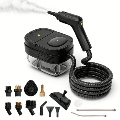 Nettoyeur haute température, stérilisateur haute température ménager, vitesse réglable à distance, silencieux (Noir - Kit de 14 pièces)
