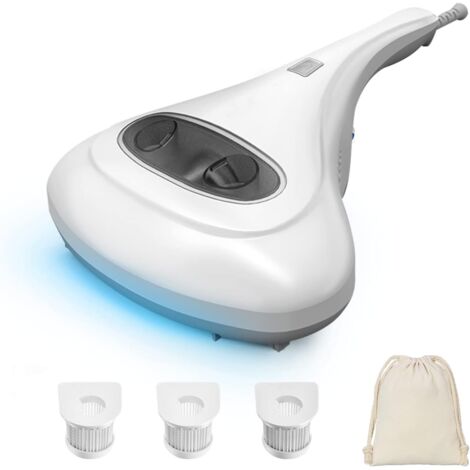 Nettoyeur pour matelas, Aspirateur matelas textiles avec lumière de stérilisation UV, Sans sac, Filtre HEPA lavable, Avec câble