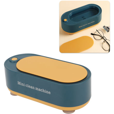 Nettoyeur Ultrasonique Portable Mini pour Bijoux, Lunettes, Coins et Objets Délicats  ABS, Noir Vert, 240g, avec Boîte Lentilles