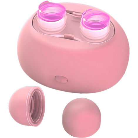 Nettoyeur Ultrasonique Portable pour Lentilles de Contact - Machine de Nettoyage Automatique Rechargeable Rose