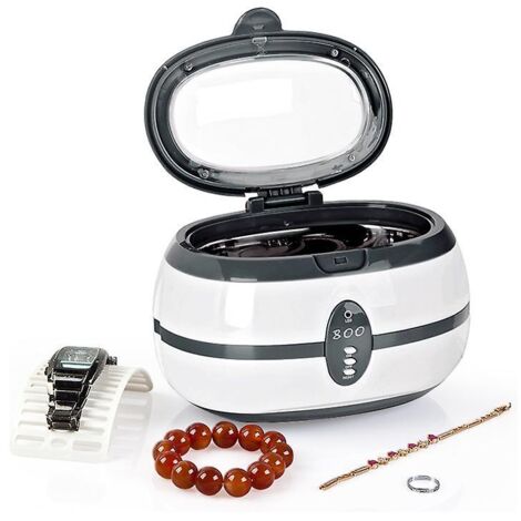 Nettoyeur ultrasonique professionnel d'une capacité de 600 ml avec panier de nettoyage automatique - Idéal pour les bijoux, les lunettes, les prothèses dentaires et les CD