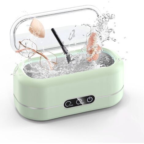 Nettoyeur Ultrasons, Bac a Ultrason 350 ML, 48000HZ Nettoyeur Lunettes, Professionnel Nettoyeur Ultrason Bijoux,Ultrasonic Cleaner pour Lunettes, Appareil de Argent, Lunettes, Montres, Anneaux