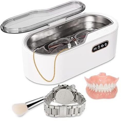 Nettoyeur Ultrasons, Bac Ultrasons 450 ml 45 KHz, Ultrasonic Cleaner avec 5 Modes de Nettoyage, Fonction Tactile, pour Nettoyer les Bijoux, Montres, Lunettes, Ustensiles et Dentiers, etc.