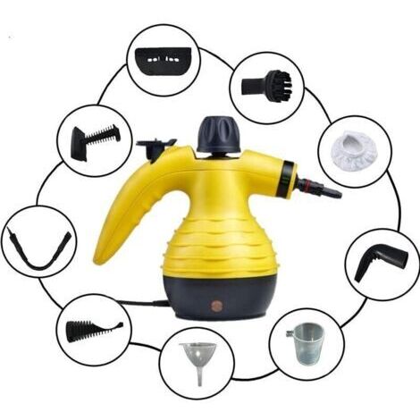 Nettoyeur Vapeur à , Tapis, Tissus, Vitre, Matelas, Mur, Sol, Voiture, Moquette, Auto Portable Multi – Usage avec 9 Accessoires