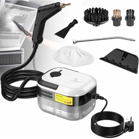 Nettoyeur vapeur haute pression 1200 ml avec 3 brosses, double couche antidéflagrante, chauffe en 15 secondes, convient pour la maison, les sols, la cuisine, le carrelage et les canapés (ensemble de 7