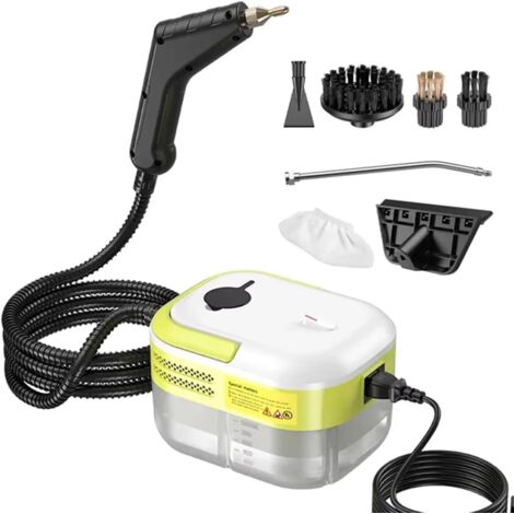 Nettoyeur vapeur haute pression 1200 ml avec 3 brosses, double couche antidéflagrante, chauffe en 15 secondes, convient pour la maison, les sols, la cuisine, le carrelage et les canapés (ensemble de 7